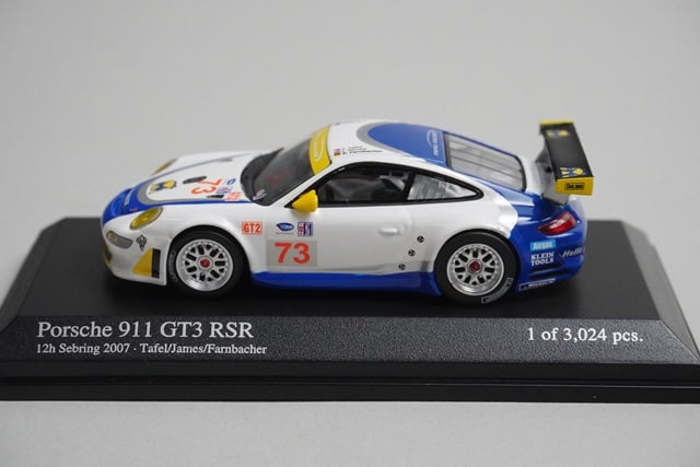 1:64 MINICHAMPS 640076473 Porsche 911 GT3 RSR Sebring 2007 #73 model car