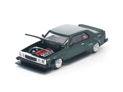 [ Pre-order ] PR640345 POP RACE 1:64 Nissan Skyline C210 DARK GREEN