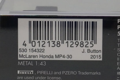 1:43 MINICHAMPS 530154322 McLaren Honda MP4-30 2015 #22 model car