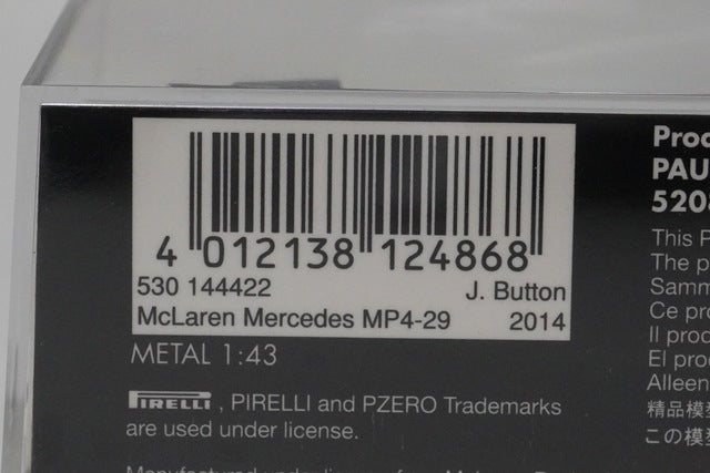 1:43 MINICHAMPS 530144422 McLaren Mercedes MP4-29 Bahrain 2014 #22 model car