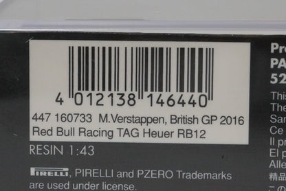 1:43 MINICHAMPS 447160733 Red Bull Racing TAG Heuer RB12 Great Britain 2016 #33 model car