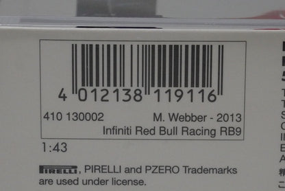 1:43 MINICHAMPS 410130002 Infiniti Red Bull Racing RB9 2013 #2 model car