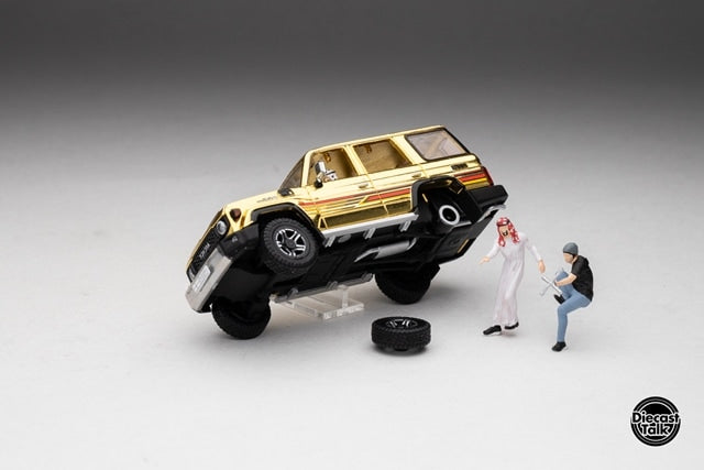 DTGSPC8 GCD Gaincorp Products 1:64 Toyota Land Cruiser 70 Arab Specification Gold Edition DiecastTalk Special Order