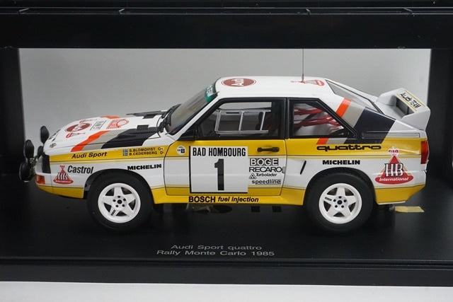 1:18 AUTOart 88501 Audi Sport Quattro Monte Carlo Rally 1985 #1 S. Blomqvist B. Cederberg