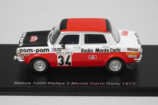 1:43 SPARK S9457 SIMCA 1000 Rally 2 Monte Carlo Rally 1973 #34 B.Fiorentino / M.Gelin model car