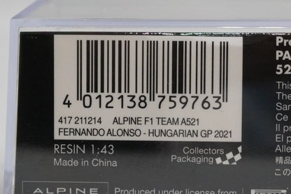 1:43 MINICHAMPS 417211214 Alpine A521 Hungarian GP 2021 #14 model car