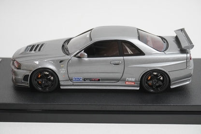 1:43 HPI 8392 Mirage Shinjuku Toy Carnival custom Nissan NISMO Omori Factory CRS Silver model car