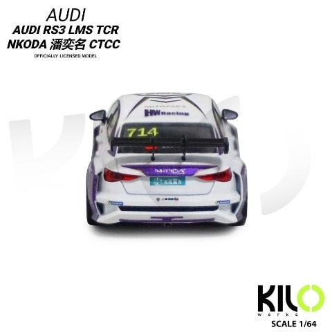 [ Pre-order ] KLW0024-1 KILOworks 1:64 Audi RS 3 LMS nkoda Team Pan Zhuming 2024