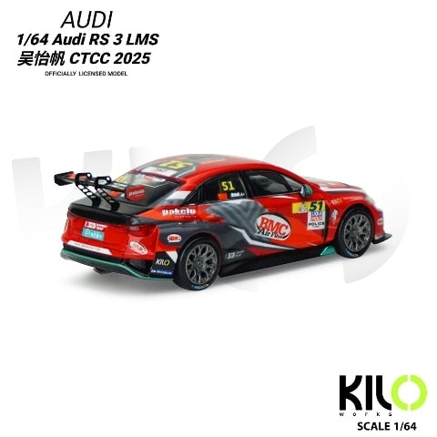 [ Pre-order ] KLW0024-3 KILOworks 1:64 Audi RS 3 LMS Wu Yifan CTCC 2025
