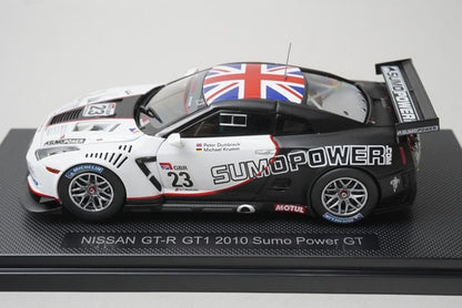 1:43 EBBRO 44383 Nissan GT-R GT1 Sumo Power GT 2010 #23 White Black model car