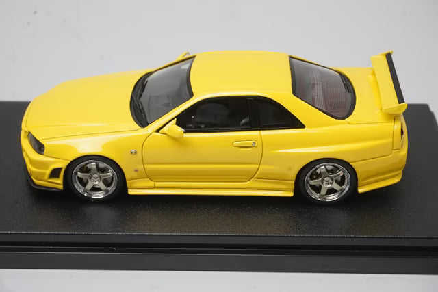 1:43 HPI 8400 Mirage Nissan NISMO R34 GT-R S-tune Lightning Yellow model car