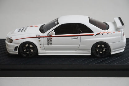 1:43 HPI 8379 Mirage Nissan Nismo R34 GT-R R-tune White model car