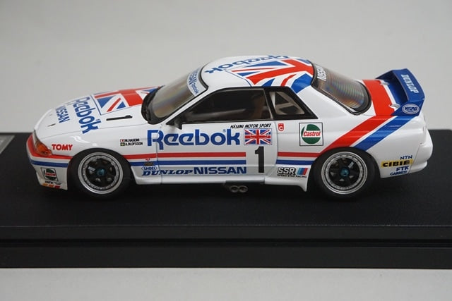 1:43 HPI 8605 Mirage Nissan Reebok Skyline GT-R JTC West Japan 1990 #1 model car