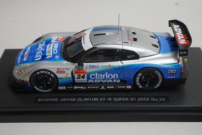 1:43 EBBRO 44046 Nissan Wood One Advan Clarion GT-R Super GT500 2008 #24