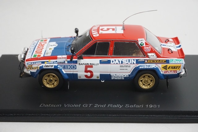 1:43 Spark S7772 Nissan Datsun Violet GT Safari Rally 2nd 1981 #5