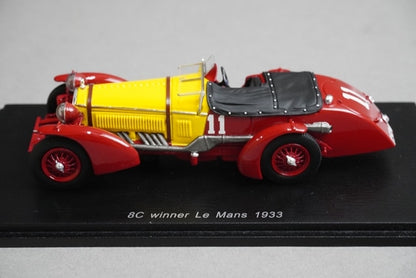 1:43 SPARK 43LM33 Alfa Romeo 8C Le Mans 1933 #11 model car