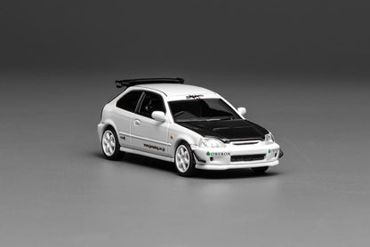 [ Pre-order ] M65029 MOTORHELIX 1:64 Honda Civic TYPE R (EK9) J's Racing Livery White
