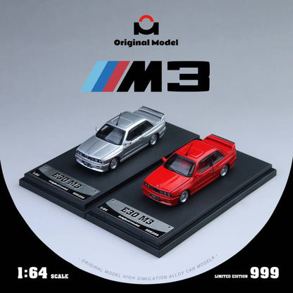 [ Pre-order ] OM647806 Original Model x Time Micro TM 1:64 3 Series M3 E30 Sedan Metallic Silver