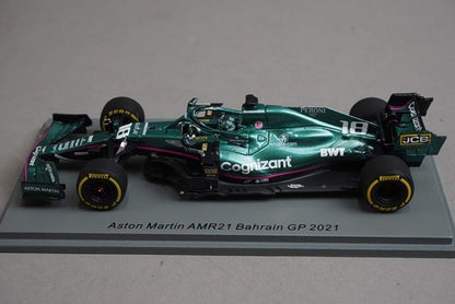1:43 Spark S7673 Aston Martin AMR21 Bahrain GP 2021 #18 L. Stroll model car