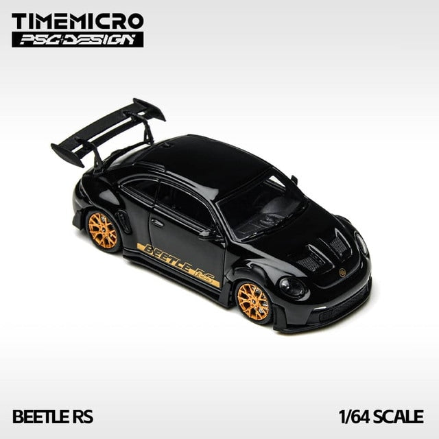 TM647903 Time Micro TM x PSC Design 1:64 Volkswagen Beetle RS Concept Black with Gold Rims model car