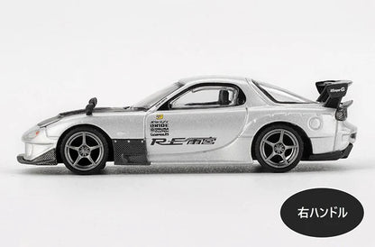 MGT01106-R TSM MINI-GT 1:64 Mazda RX-7 RE Amemiya Silver Metallic (Right-hand drive)