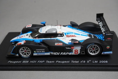 1:43 SPARK S1280 Peugeot 908 HDI FAP Team Peugeot Total Le Mans 5th place 2008 #8 model car