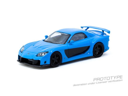 [ Pre-order ] T64G-075-BL Tarmac Works 1:64 Mazda RX-7 VeilSide Fortune7 Blue