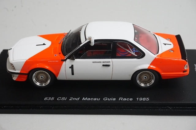 1:43 SPARK SA055 BMW 635 CSi Macau Guia Race 2nd place 1985 #1 G. Berger model car