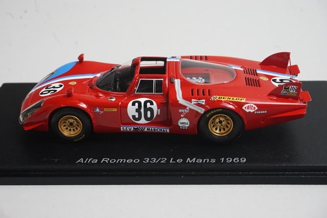 1:43 SPARK S8800 Alfa Romeo 33/2 Le Mans 1969 #36 G. Gosselin C. Bourgoigner model car