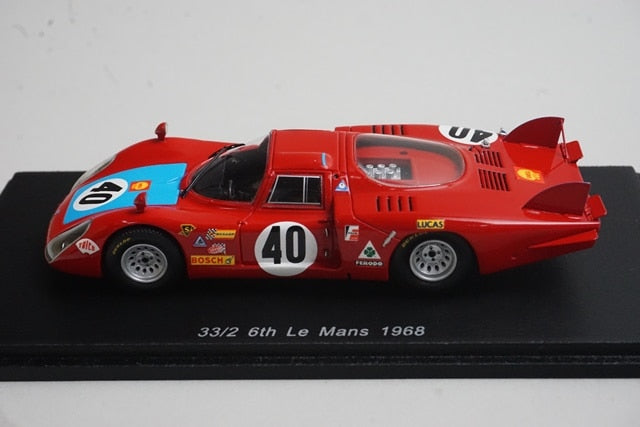 1:43 SPARK S4368 Alfa Romeo 33/2 Le Mans 6th place 1968 #40 M. Casoni G. Biscardi model car