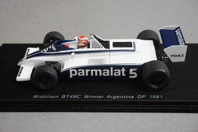 1:43 SPARK S4347 Brabham BT49C Argentine GP Winner 1981 #5 N. Piquet model car