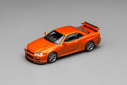 [ Pre-order ] M63471 MOTORHELIX 1:64 Nissan Skyline GT-R(R34) V-Spec Ⅱ Customized Metallic Orange