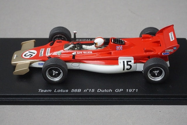 1:43 SPARK S1764 Team Lotus 56B Dutch GP 1971 #15 D. Walker model car