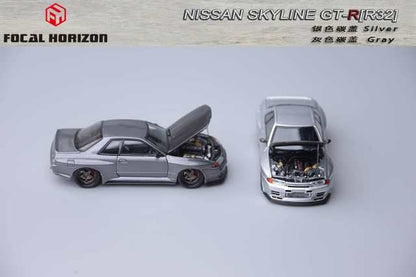 [ Pre-order ] Focal Horizon FH 1:64 Skyline GT-R R32 Silver with Carbon Hood