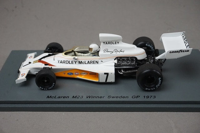1:43 SPARK S5392 McLaren M23 Swedish Grand Prix Winner 1973 #7 D. Hulme model car
