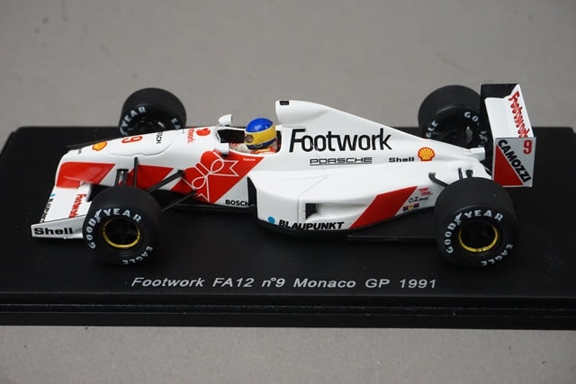 1:43 SPARK S3980 Footwork FA12 Monaco GP 1991 #9 M. Alboreto model car