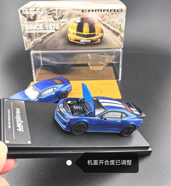 [ Pre-order ] Fine Works 64 1:64 Chevrolet Camaro 5th Generation Metallic Blue with White Decals