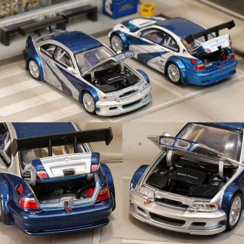 [ Pre-order ] Ghost Player 1:64 BMW E46 M3 GTR White Blue