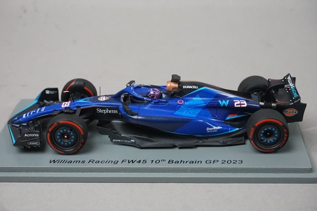 1:43 Spark S8586 Williams Racing FW45 Bahrain GP 10th 2023 #23 A. Albon