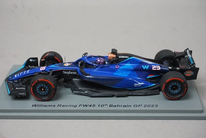 1:43 Spark S8586 Williams Racing FW45 Bahrain GP 10th 2023 #23 A. Albon