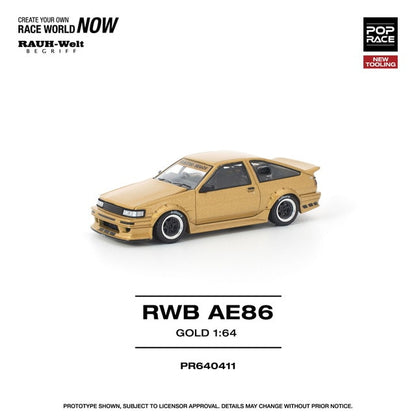 [ Pre-order ] PR640411 POP RACE 1:64 RWB AE86 GOLD