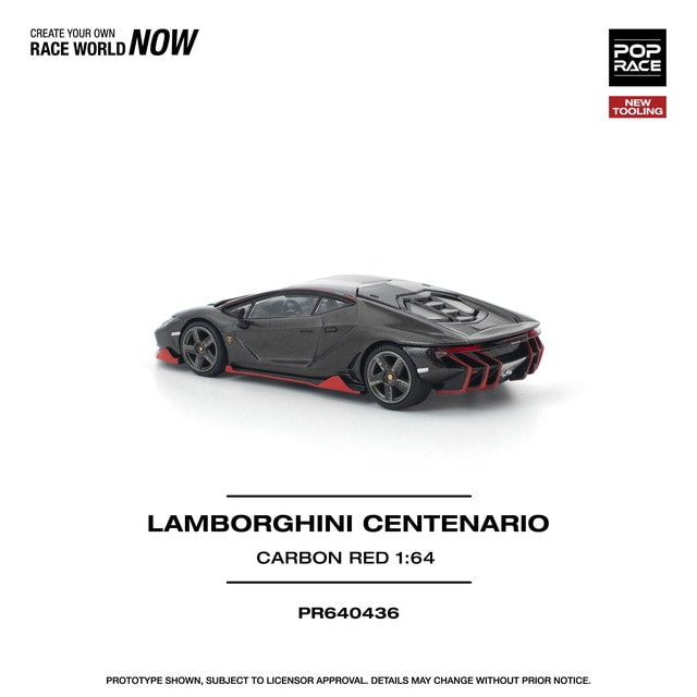[ Pre-order ] PR640436 POP RACE 1:64 Lamborghini Centenario CARBON RED