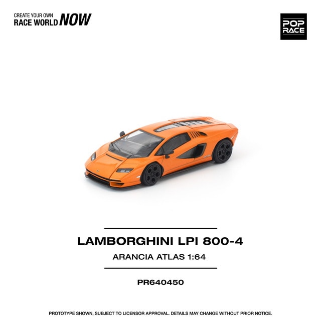 [ Pre-order ] PR640450 POP RACE 1:64 Lamborghini Countach LP1 800-4 Arancia Atlas