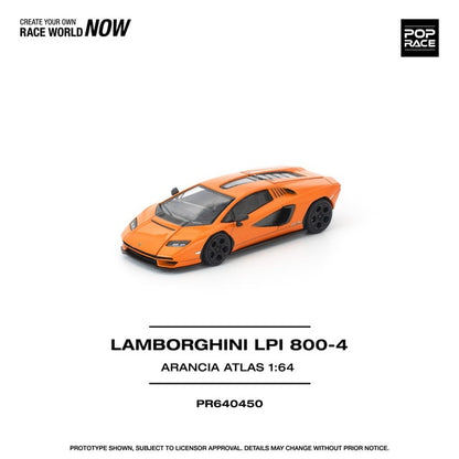 [ Pre-order ] PR640450 POP RACE 1:64 Lamborghini Countach LP1 800-4 Arancia Atlas