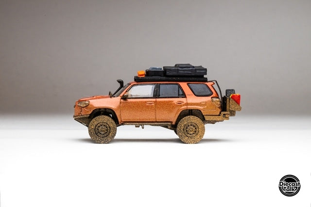 [ Pre-order ] DTG0018-ORM GCD Gaincorp Products 1:64 Toyota 4Runner Widebody Overland Inferno Orange (Muddy)
