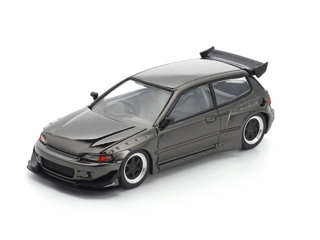 [ Pre-order ] PRDC007 POP RACE 1:64 Pandem Civic EG6 Dark Chrome