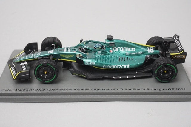 1:43 Spark S8532 Aston Martin AMR22 Aramco Cognizant F1 Team Emilia Romagna GP 2022 #18 L. Stroll