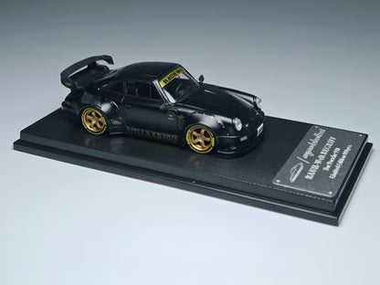 [ Pre-order ] MC640003D MC Model Collect 1:64 RWB930 3.8 Type High Wing Matte Black Gold Wheel Figure Included