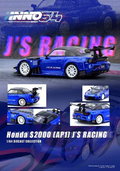 [ Pre-order ] IN64-S2000JS-BLUE INNO MODELS 1:64 Honda S2000 J'S RACING Blue