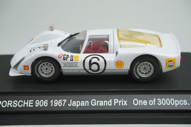 1:43 EBBRO 43371 Porsche 906 Carrera 6 Japanese GP 1967 #6 White model car